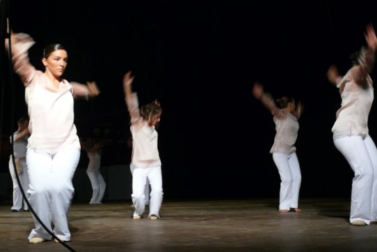 Moment de l'actuació de l'Escola Dansa Parc a la Festa Major 2008