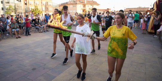 Imatge d'una edició anterior de l'arribada de la Flama del Canigó.