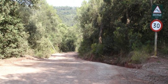 Senyalització al camí de Can Cadafalc.