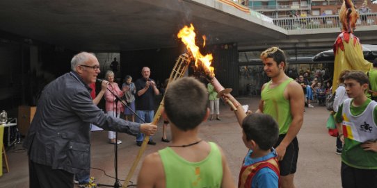 Imatge d'una edició anterior de l'arribada de la Flama del Canigó.