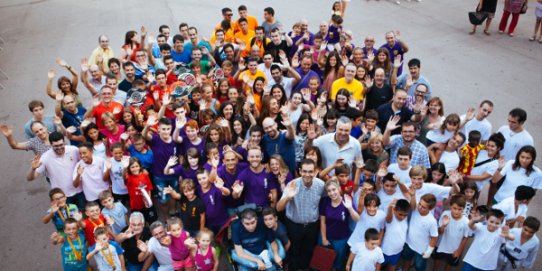 Foto de família dels esportistes reconeguts a l'acte d'ahir.