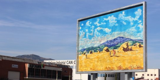 Mural de l'artista Teresa Mas en record del pintor castellarenc, Alfons Gubern.