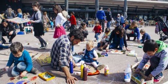 Imatge dels tallers de cinema en el marc del BRAM! Infantil 2016.