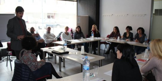 El 1r tinent d'alcalde, Joan Creus, al moment de la cloenda del curs.