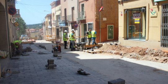 Imatge d'arxiu de les obres al carrer Major, aquest mes d'agost.