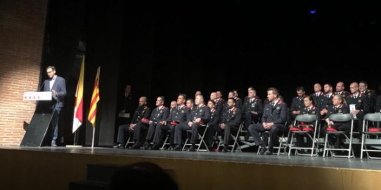 Imatge d'un moment de la celebració del Dia de les Esquadres a l'Auditori Municipal Miquel Pont.