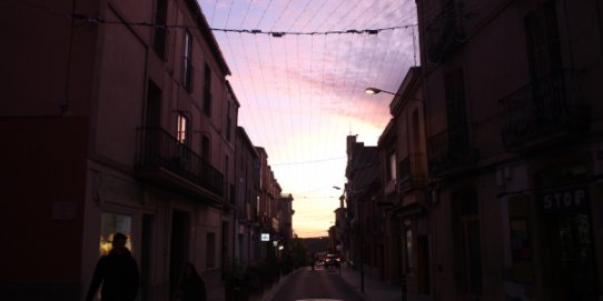 Imatge del sostre de llum col·locat al carrer Major.