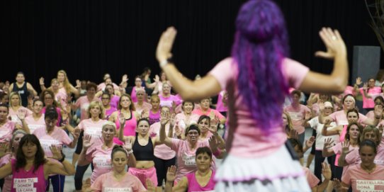 Imatge d'una masterclass de zumba anterior, en aquest cas contra el càncer de mama.