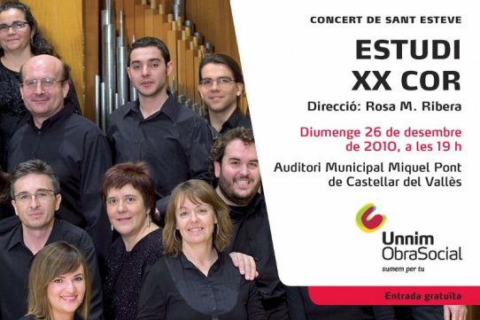 L'Estudi XX Cor de Terrassa serà l'encarregat de dur a terme el Concert de Sant Esteve d'enguany