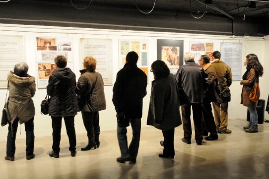 Imatge de la inauguració de l'exposició "Dies de Cine", el passat divendres 11 de febrer