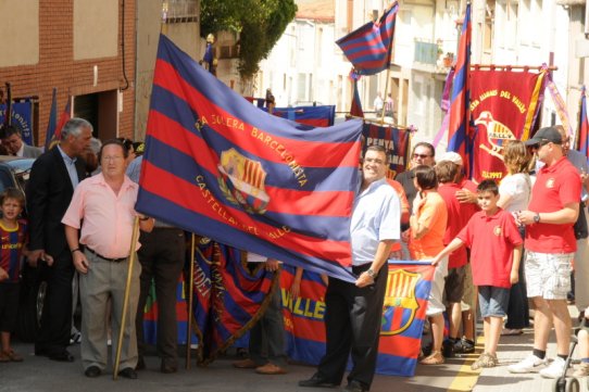 L'inici de la cercavila, des del local social de la Penya Solera Barcelonista