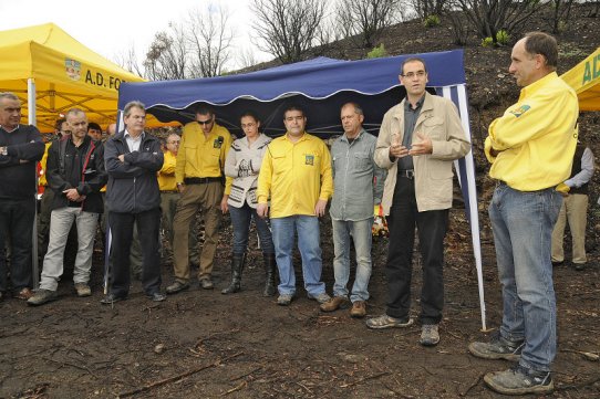 Imatge d'un moment de l’emotiu homenatge al voluntari de l’ADF El Roure, Josep Salvador Trilla