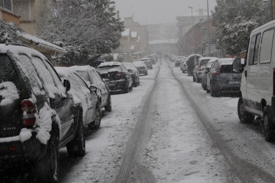 Imatge de la nevada que va caure a Castellar el 8 de març de 2010