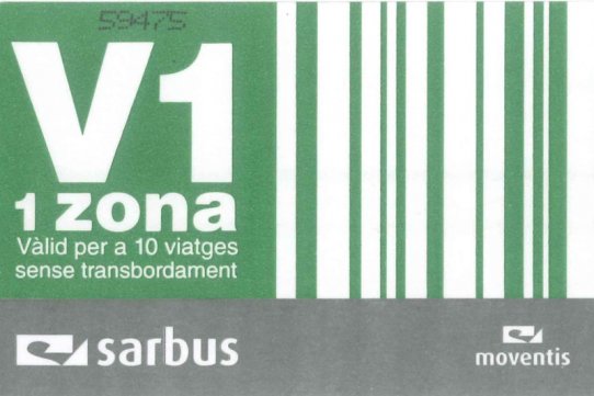 Imatge de la targeta V-1, que juntament amb la V-2 es podrà adquirir a partir de l'1 de maig al quiosc del Mercat